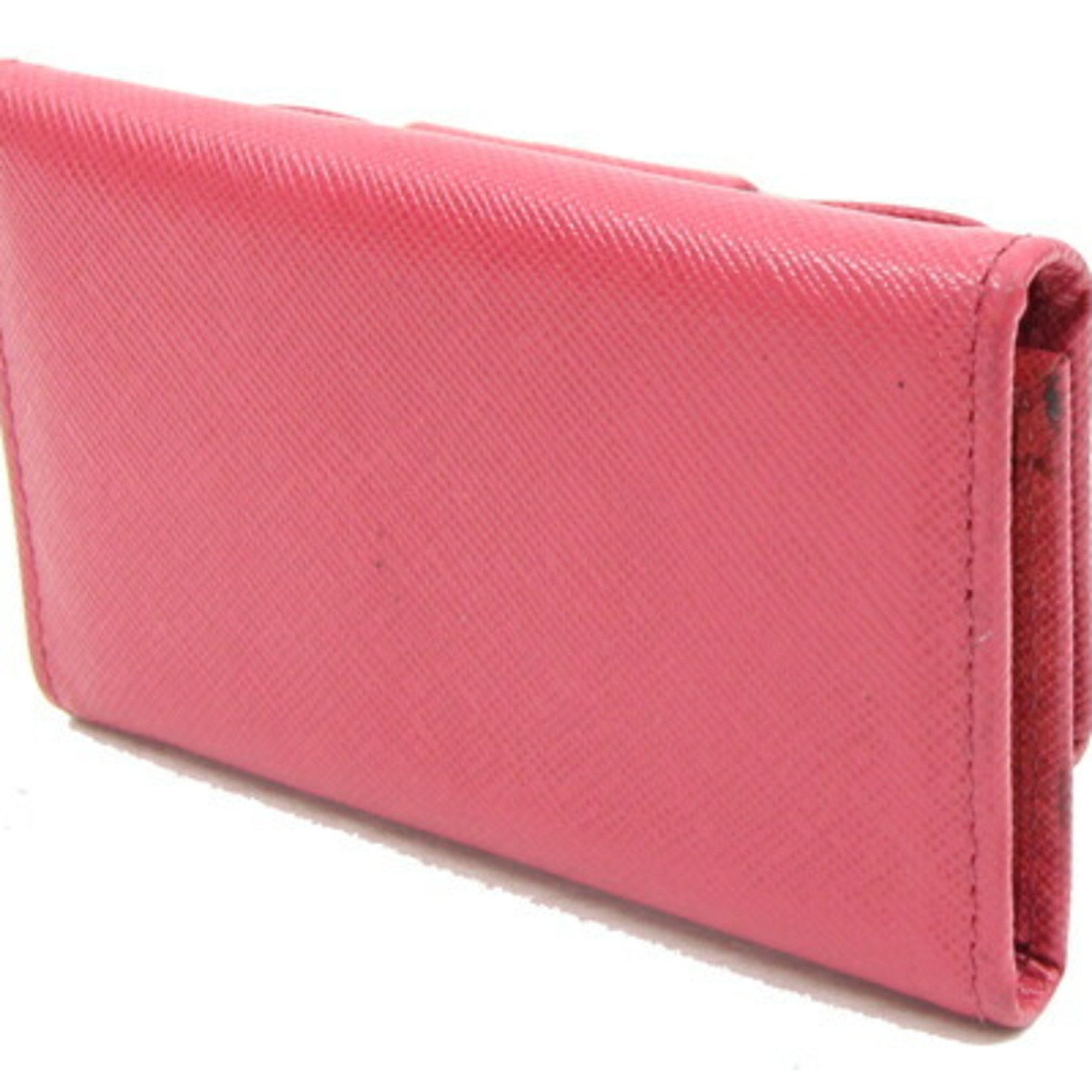 Prada 6-Key Case 1PG222 Pink Leather Key Ribbon Women's PRADA