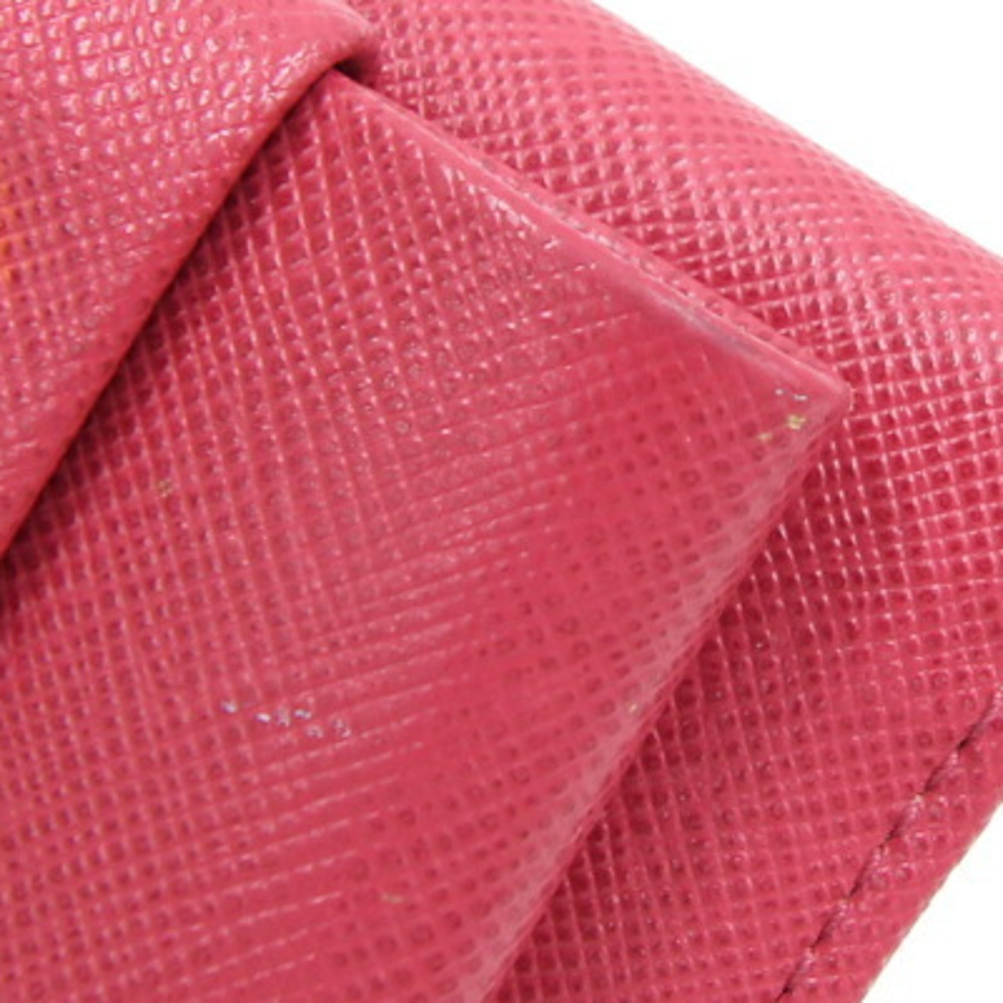 Prada 6-Key Case 1PG222 Pink Leather Key Ribbon Women's PRADA