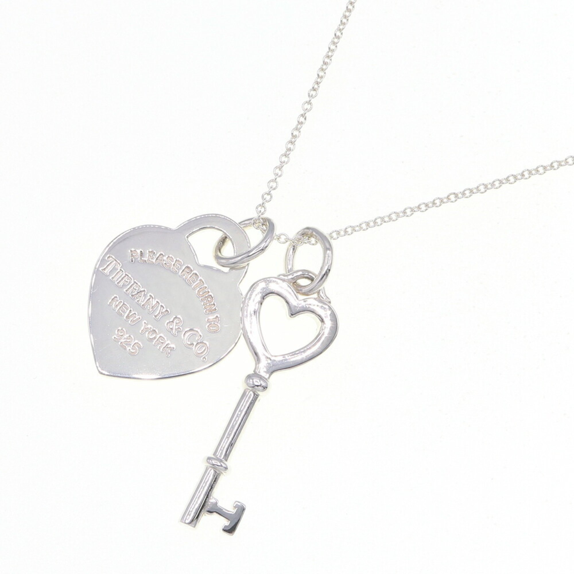 Tiffany Necklace Return to Heart Tag Key Pendant SV Sterling Silver 925 Choker Women's TIFFANY & CO