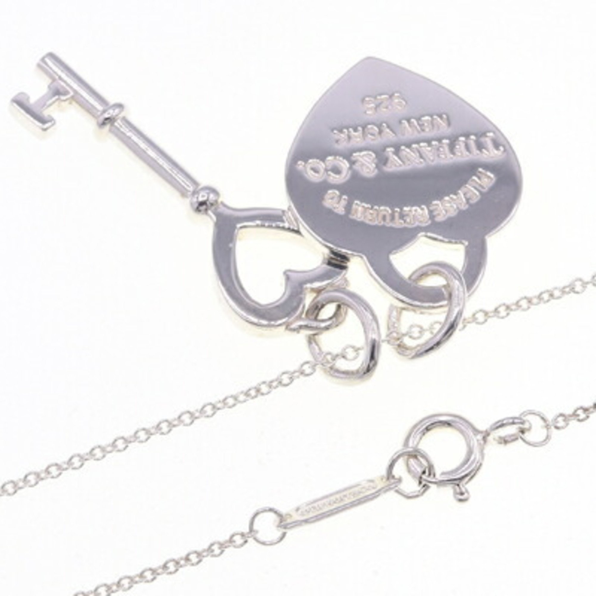 Tiffany Necklace Return to Heart Tag Key Pendant SV Sterling Silver 925 Choker Women's TIFFANY & CO