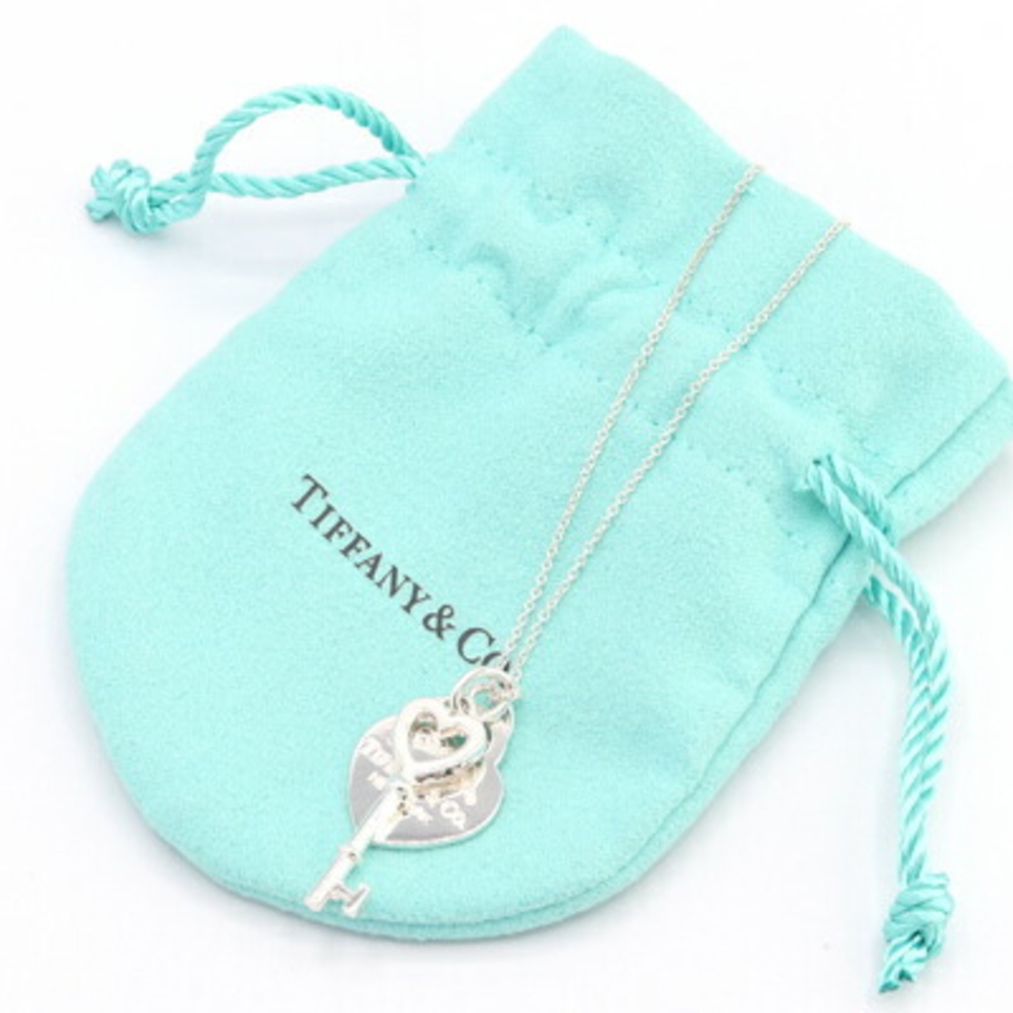 Tiffany Necklace Return to Heart Tag Key Pendant SV Sterling Silver 925 Choker Women's TIFFANY & CO