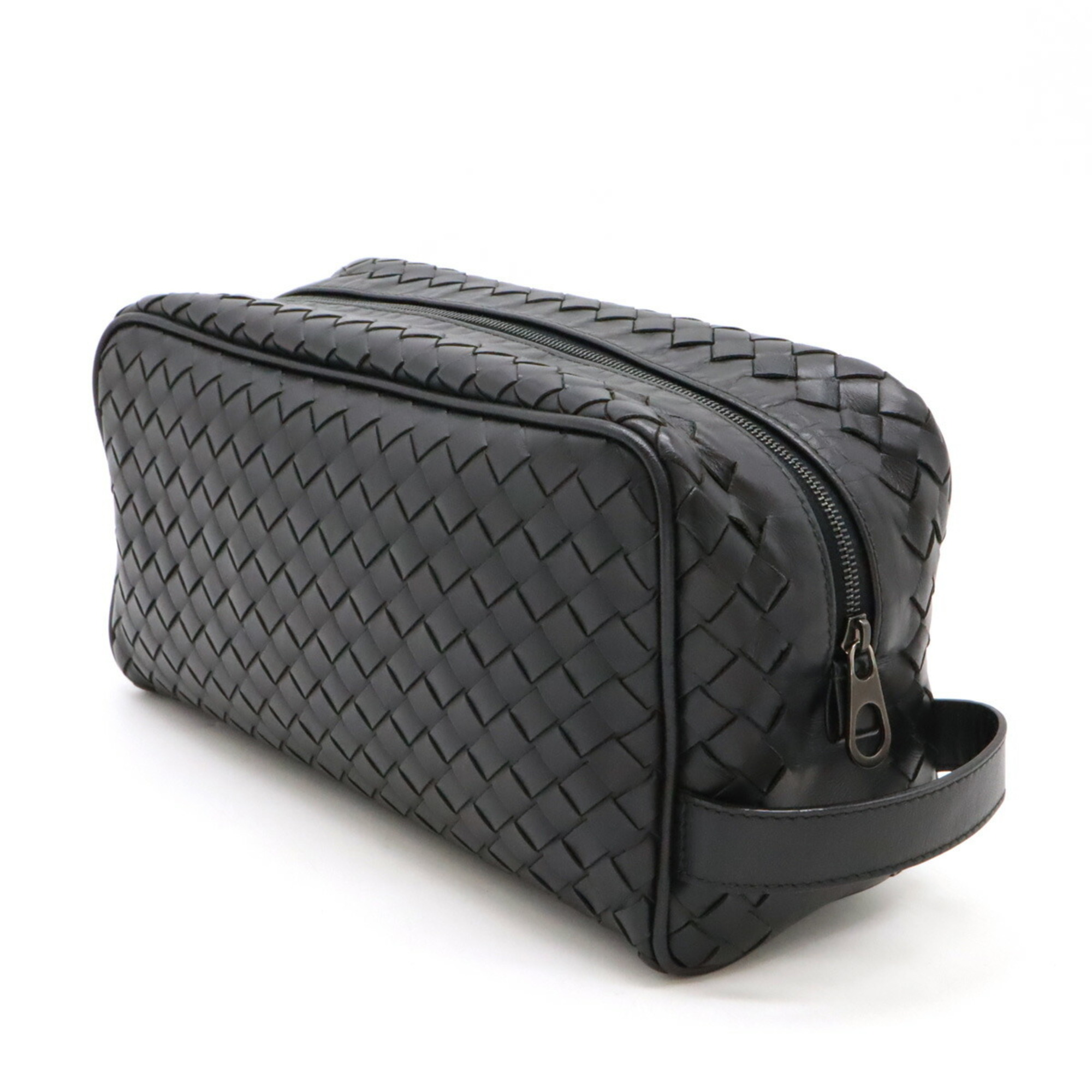 BOTTEGA VENETA Bottega Veneta Intrecciato Second Bag Clutch Calf Leather Black 244706