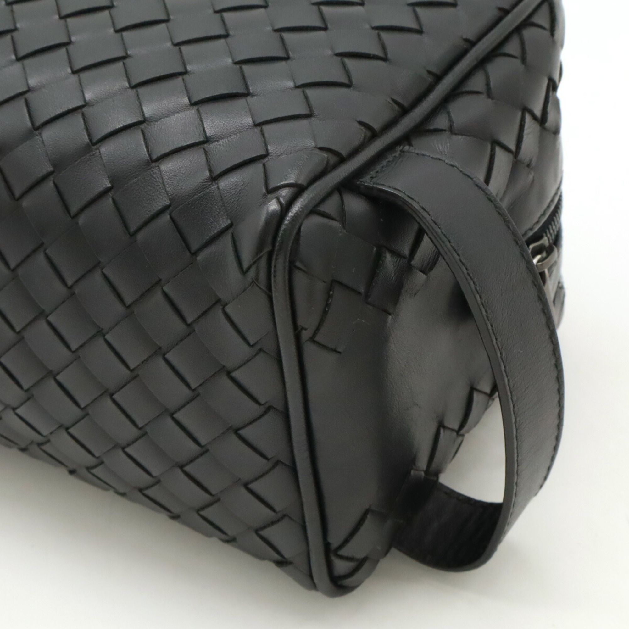 BOTTEGA VENETA Bottega Veneta Intrecciato Second Bag Clutch Calf Leather Black 244706