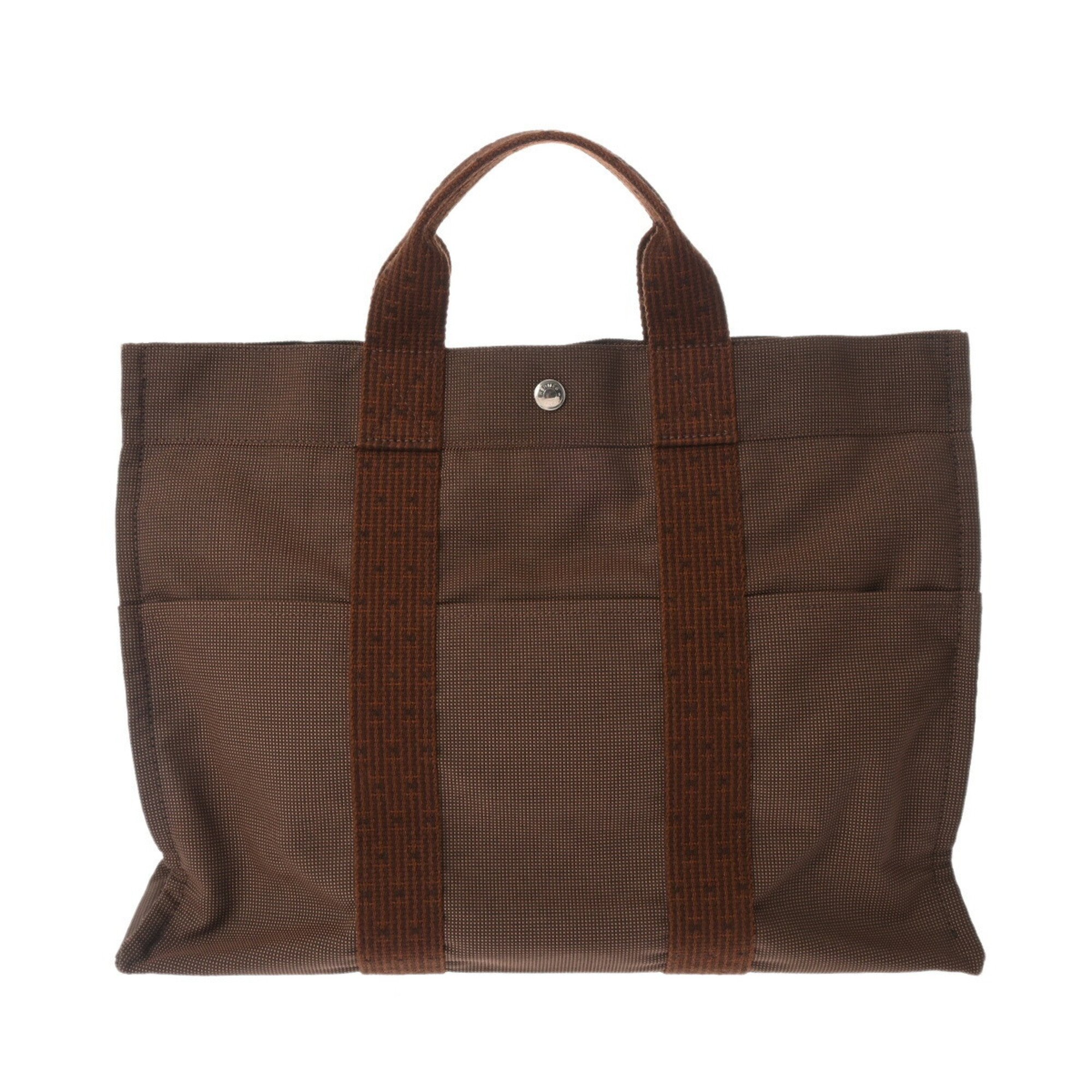 HERMES Hermes Air Line MM Brown Unisex Canvas Tote Bag