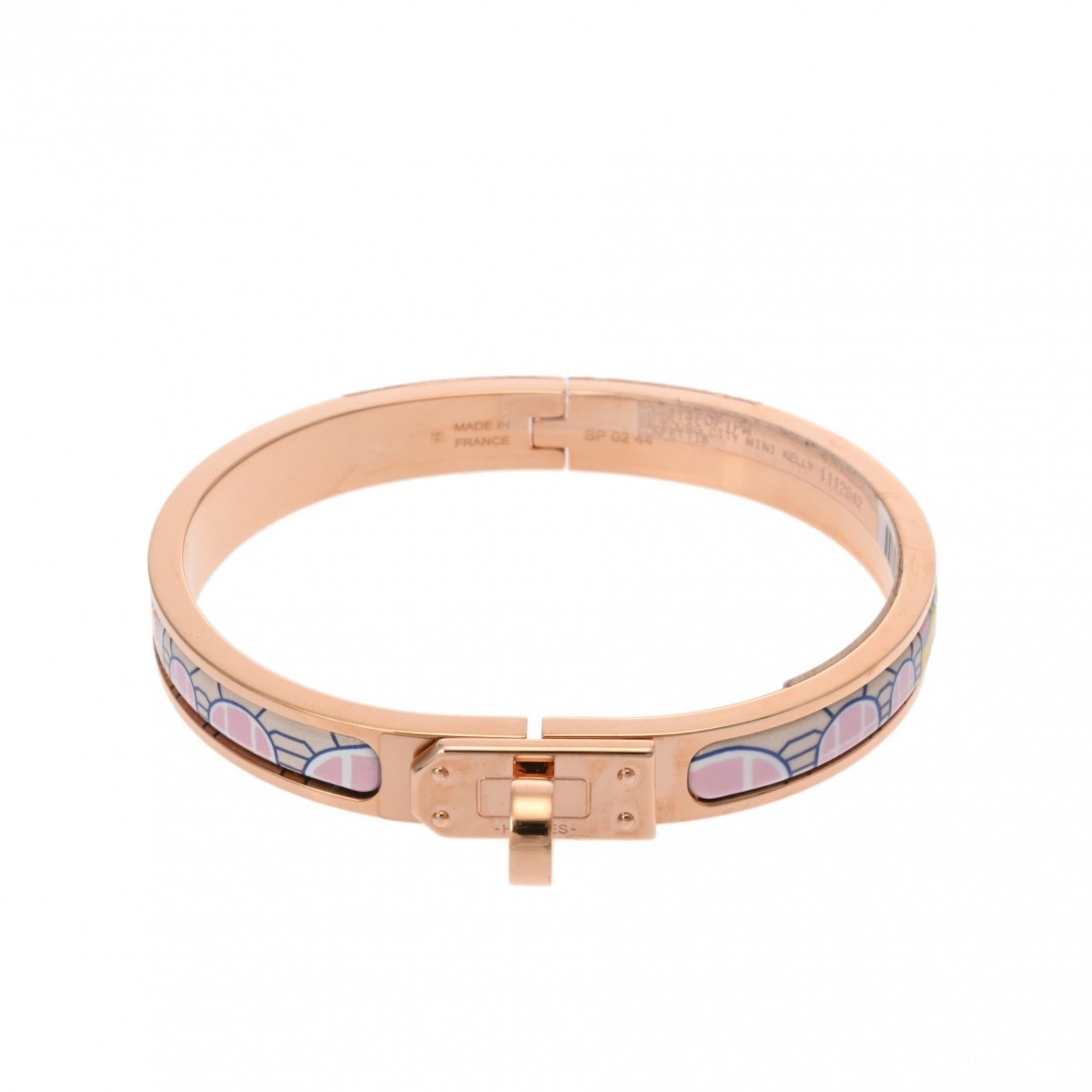 HERMES Click Kelly Faubourg City Confetti Pink Gold/Multicolor Women's Gold GP/Enamel Bracelet