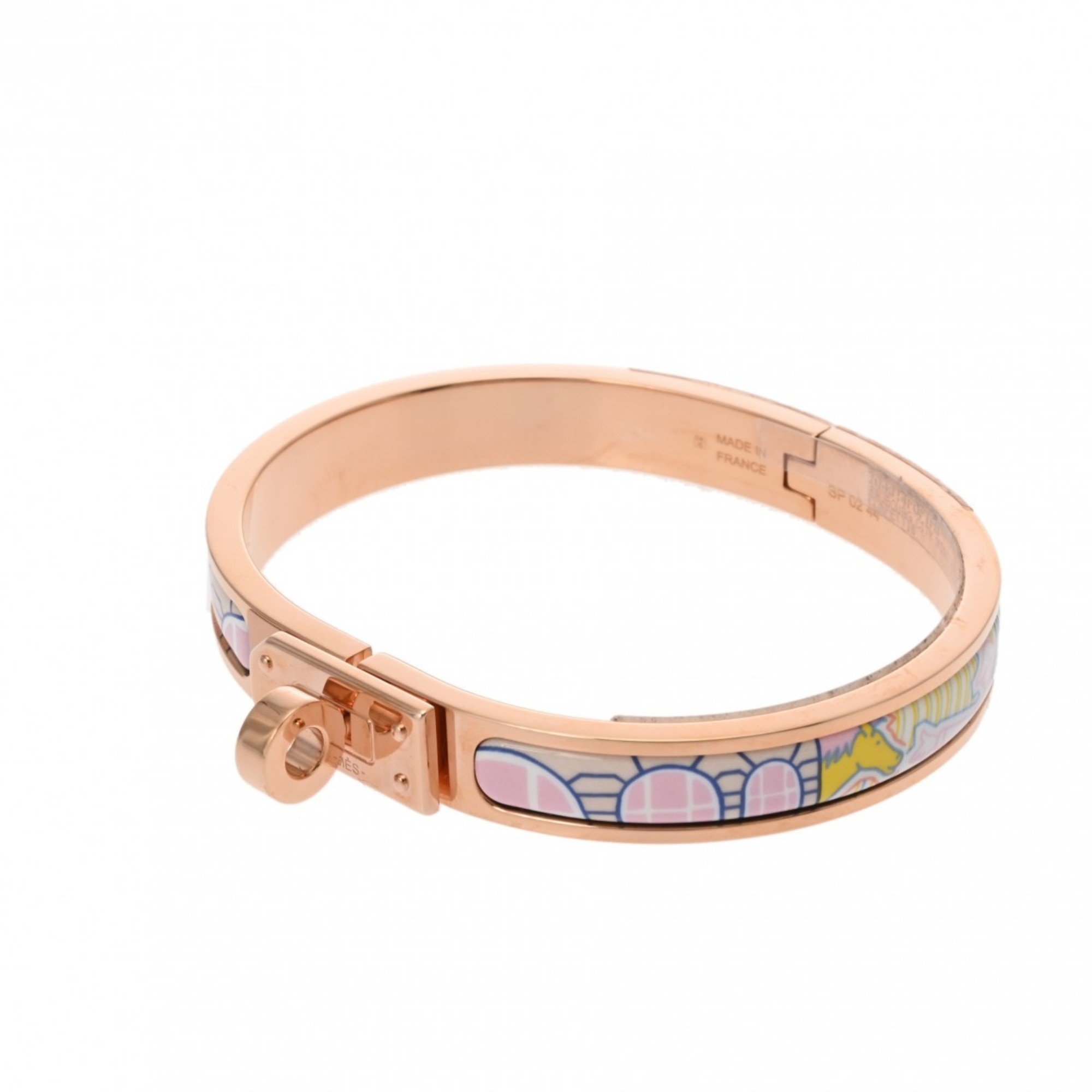 HERMES Click Kelly Faubourg City Confetti Pink Gold/Multicolor Women's Gold GP/Enamel Bracelet