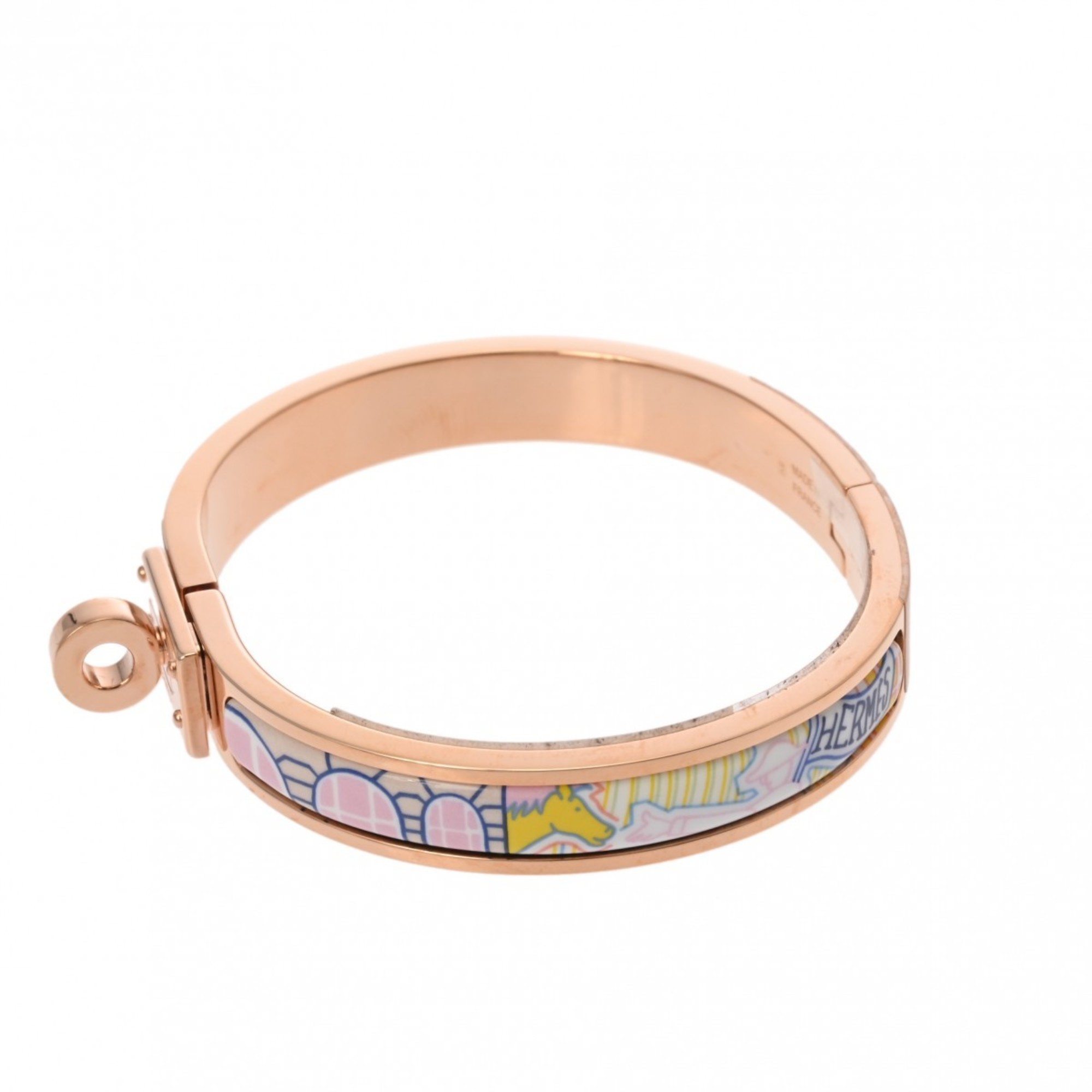 HERMES Click Kelly Faubourg City Confetti Pink Gold/Multicolor Women's Gold GP/Enamel Bracelet