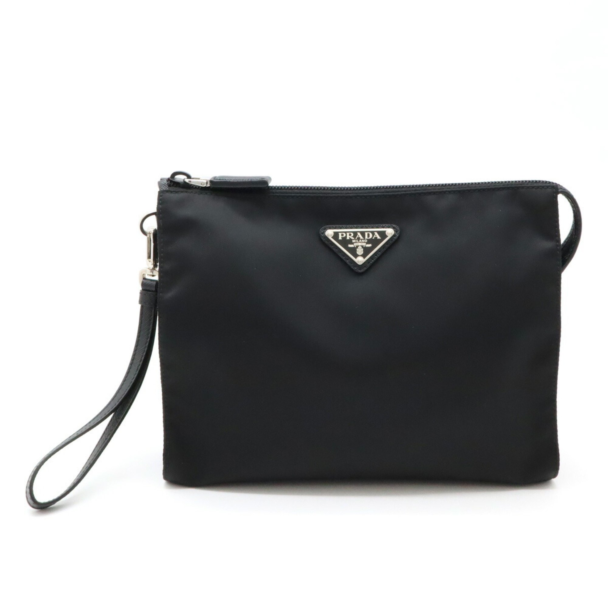 PRADA Prada Second Bag Clutch Multi Pouch Nylon Leather NERO Black 2NE789