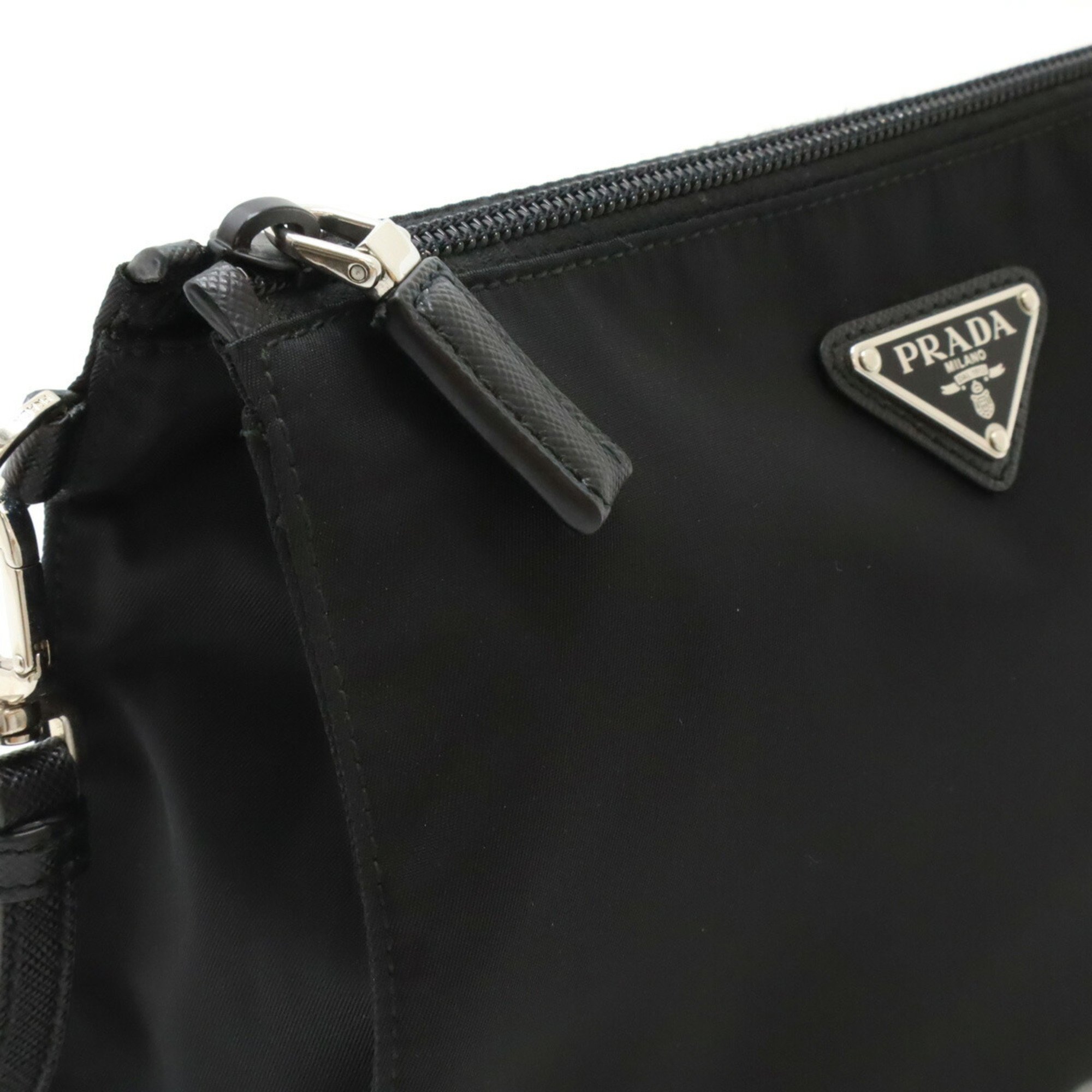 PRADA Prada Second Bag Clutch Multi Pouch Nylon Leather NERO Black 2NE789