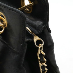 CHANEL Coco Mark Tote Bag Chain Shoulder Leather Black