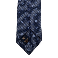 Louis Vuitton LOUIS VUITTON Micro Damier 8CM Silk Tie 148cm M78750 Marine TT1127 Navy Men's