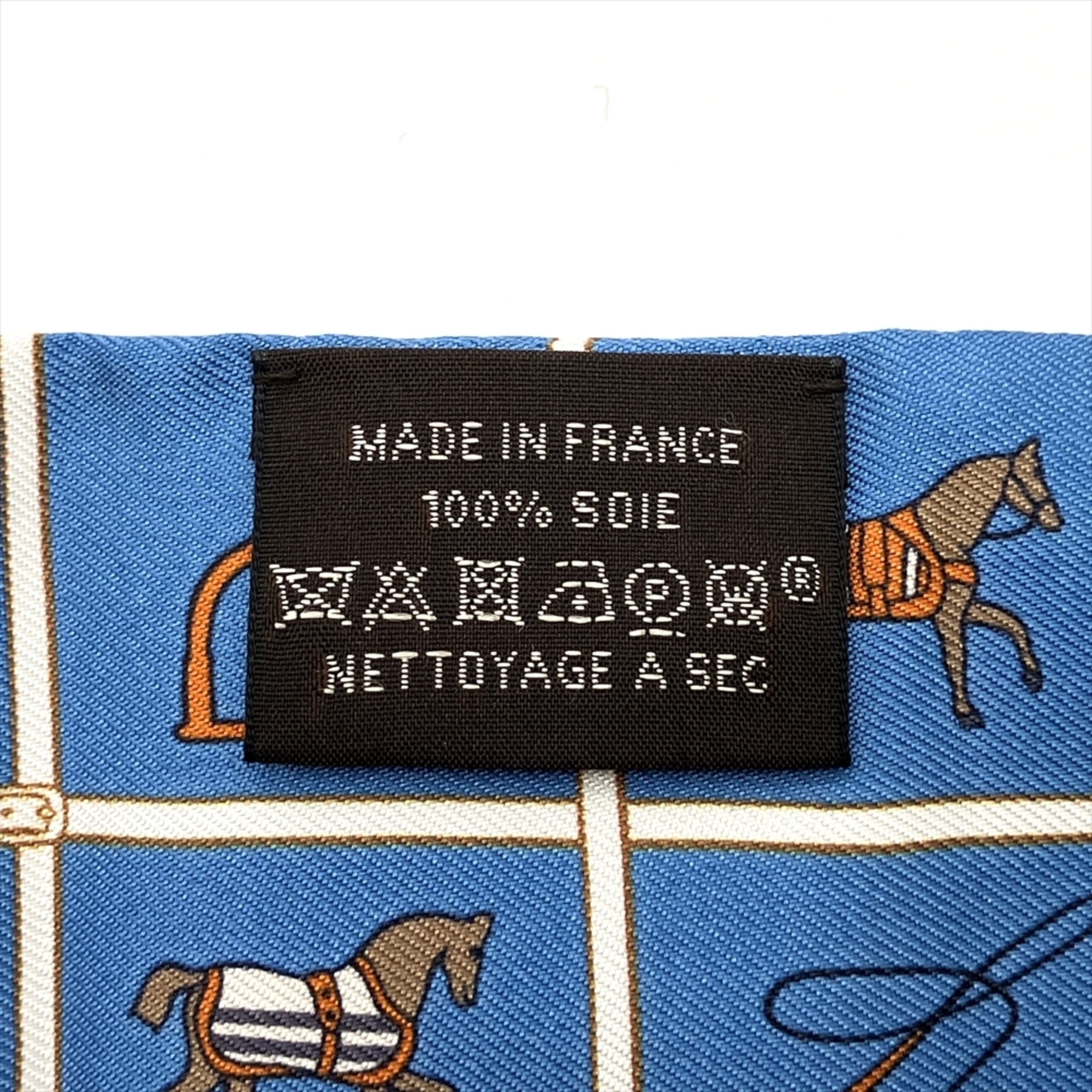 Hermes Twilly Couvertures et tenuesde Jour Horse Blanket Scarf Silk 85cm Blue Women's