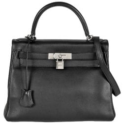 Hermes Kelly 28 Handbag Swift J Stamp (manufactured in 2006) Black