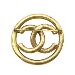 CHANEL Coco Mark Round Circle Brooch 93P 1270 GP