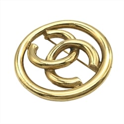 CHANEL Coco Mark Round Circle Brooch 93P 1270 GP