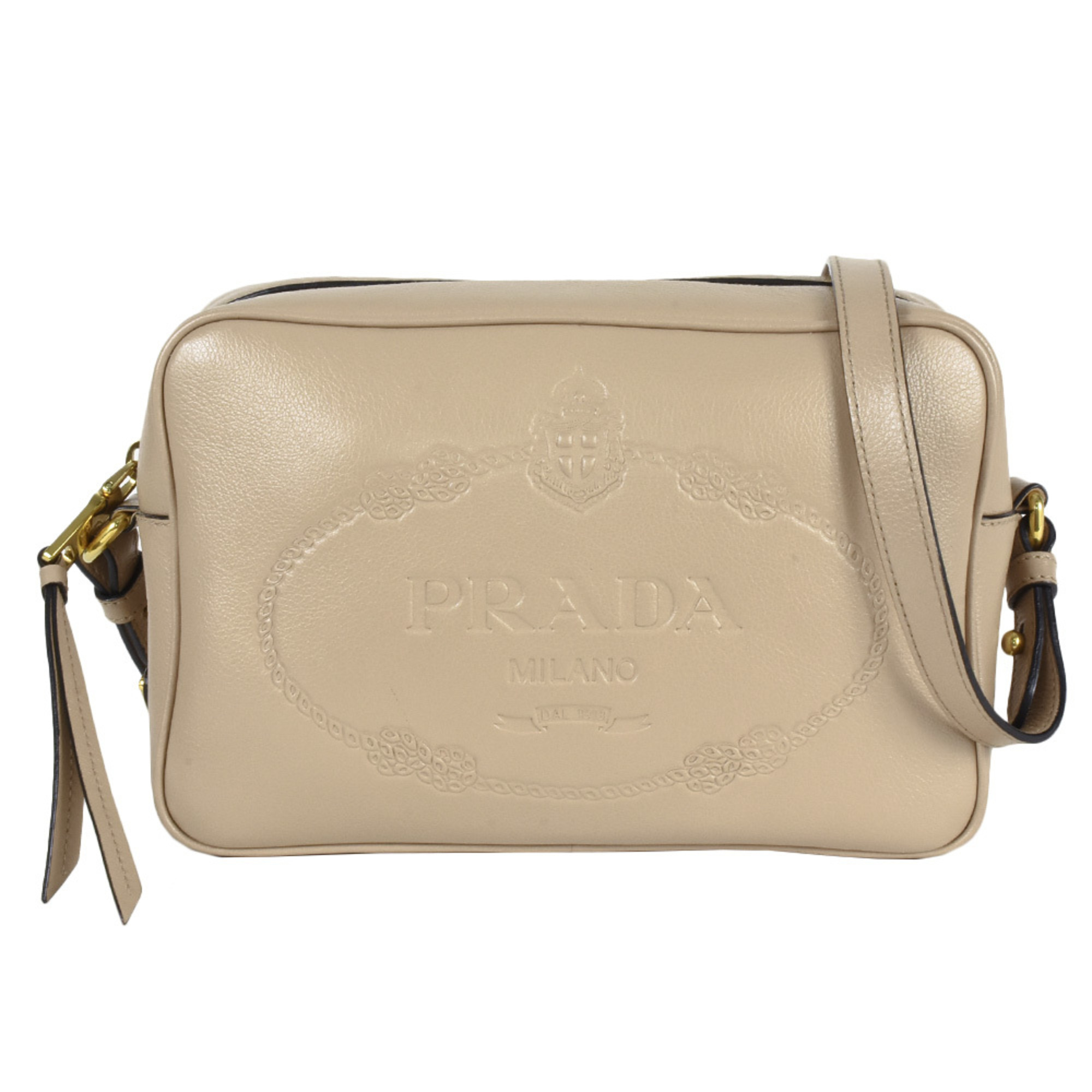 PRADA shoulder bag in calf leather 1BH089 beige