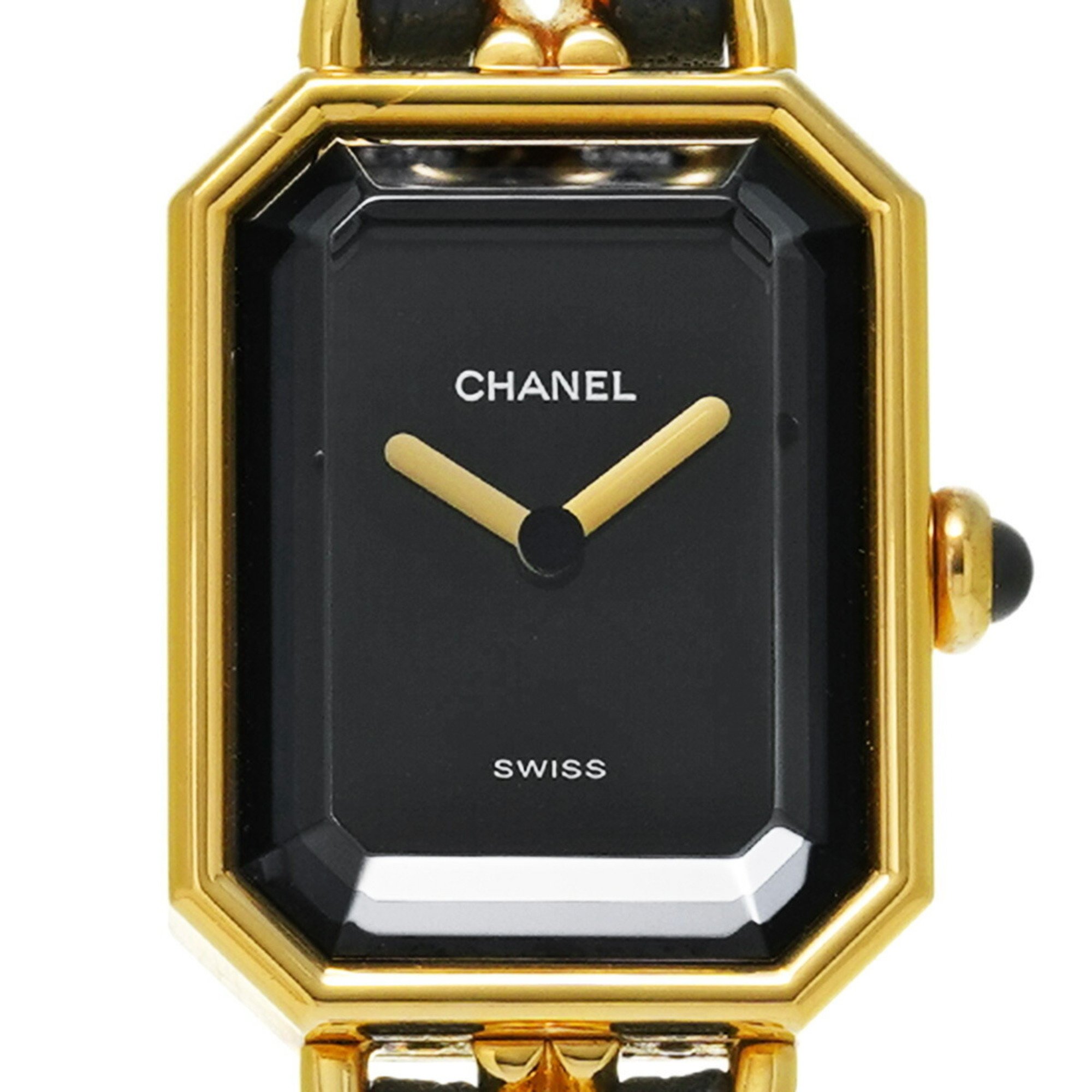 CHANEL Premiere L size H0001 Ladies GP/Leather watch Quartz