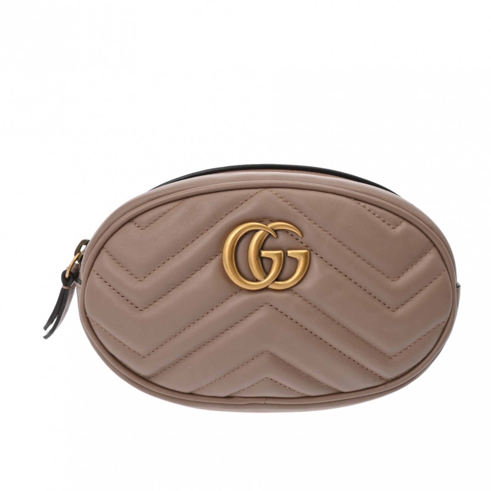 GUCCI GG Marmont Belt Bag Greige 476434 Women's Leather Body