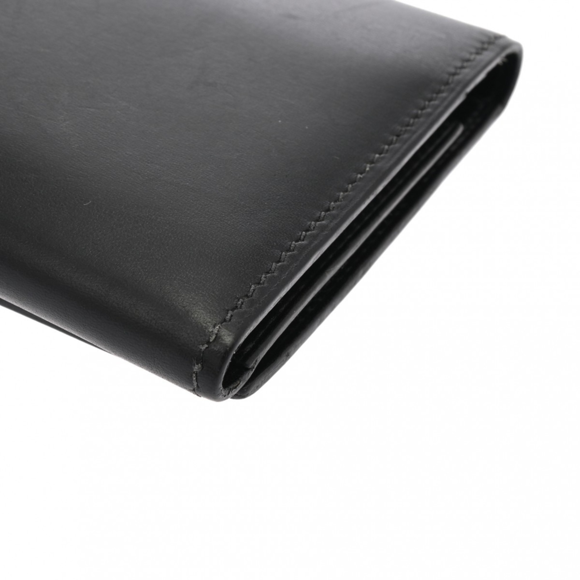 HERMES Hermes Bearn Black □I stamp (around 2005) Unisex Box calf leather tri-fold wallet