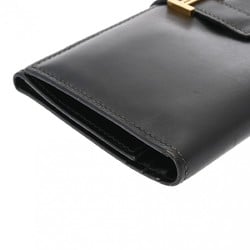 HERMES Hermes Bearn Black □I stamp (around 2005) Unisex Box calf leather tri-fold wallet