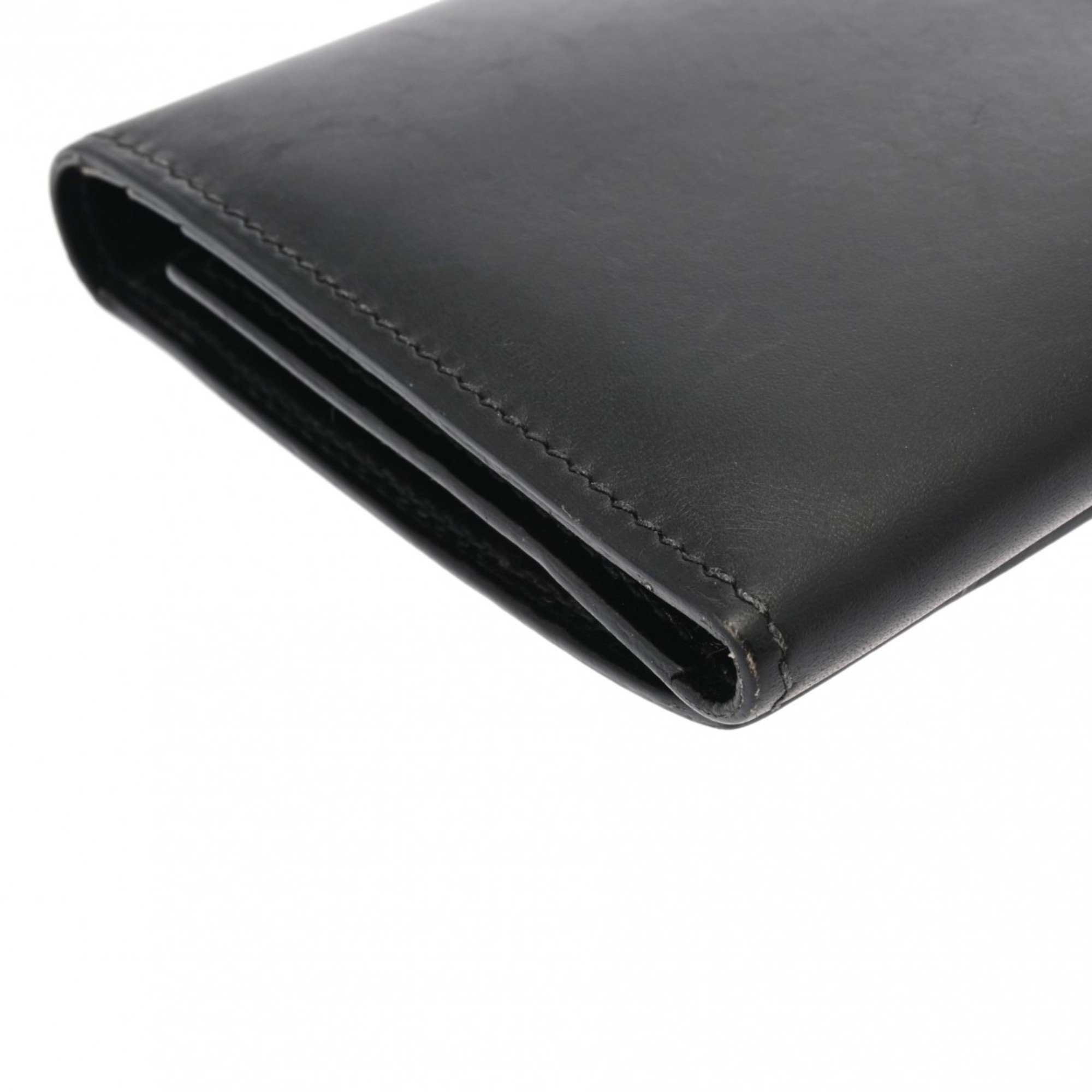 HERMES Hermes Bearn Black □I stamp (around 2005) Unisex Box calf leather tri-fold wallet