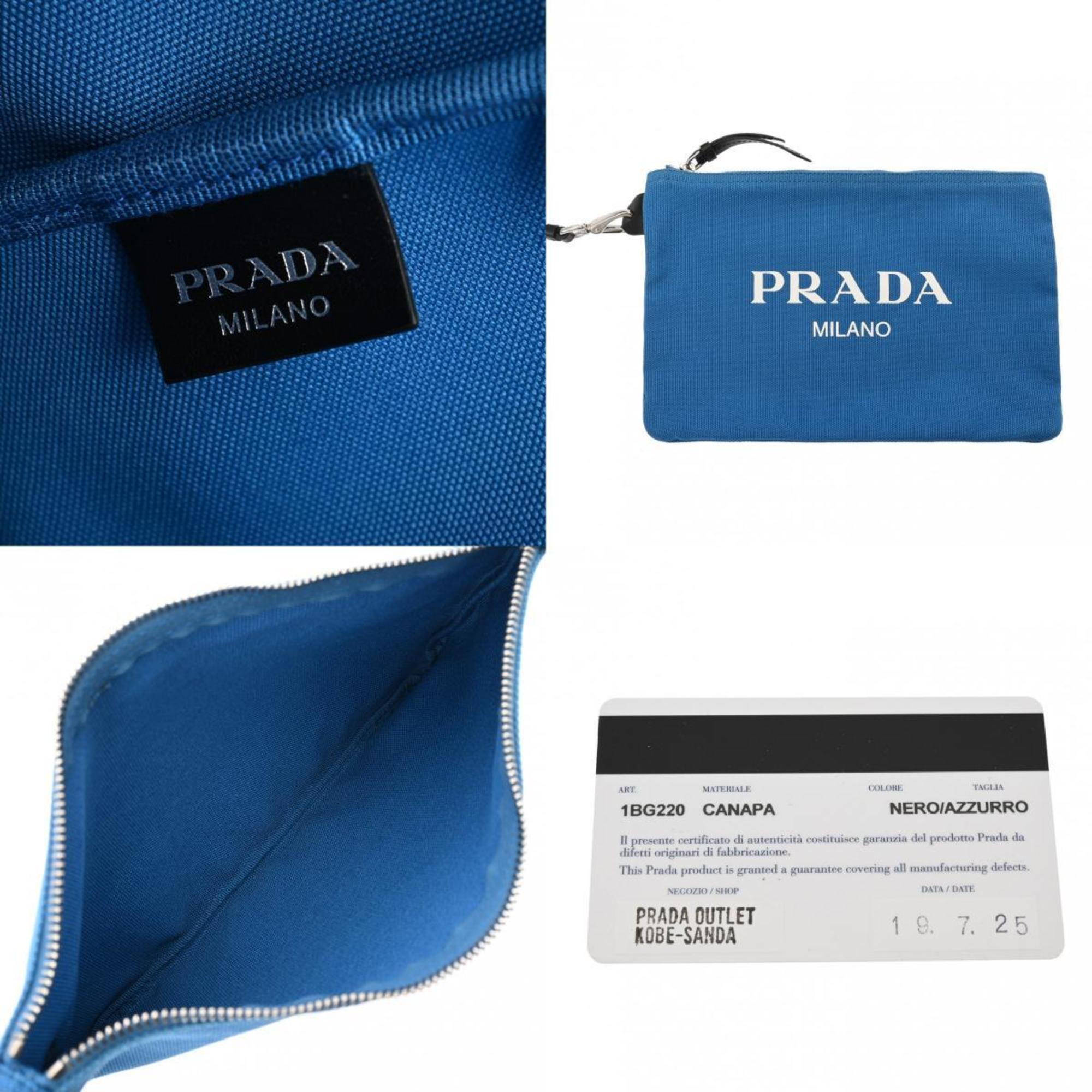 PRADA Prada Print Black/Blue Women's Canvas Tote Bag