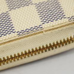 Louis Vuitton Long Wallet Damier Azur Zippy N60019 White Women's