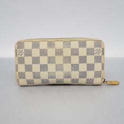 Louis Vuitton Long Wallet Damier Azur Zippy N60019 White Women's