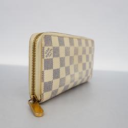 Louis Vuitton Long Wallet Damier Azur Zippy N60019 White Women's