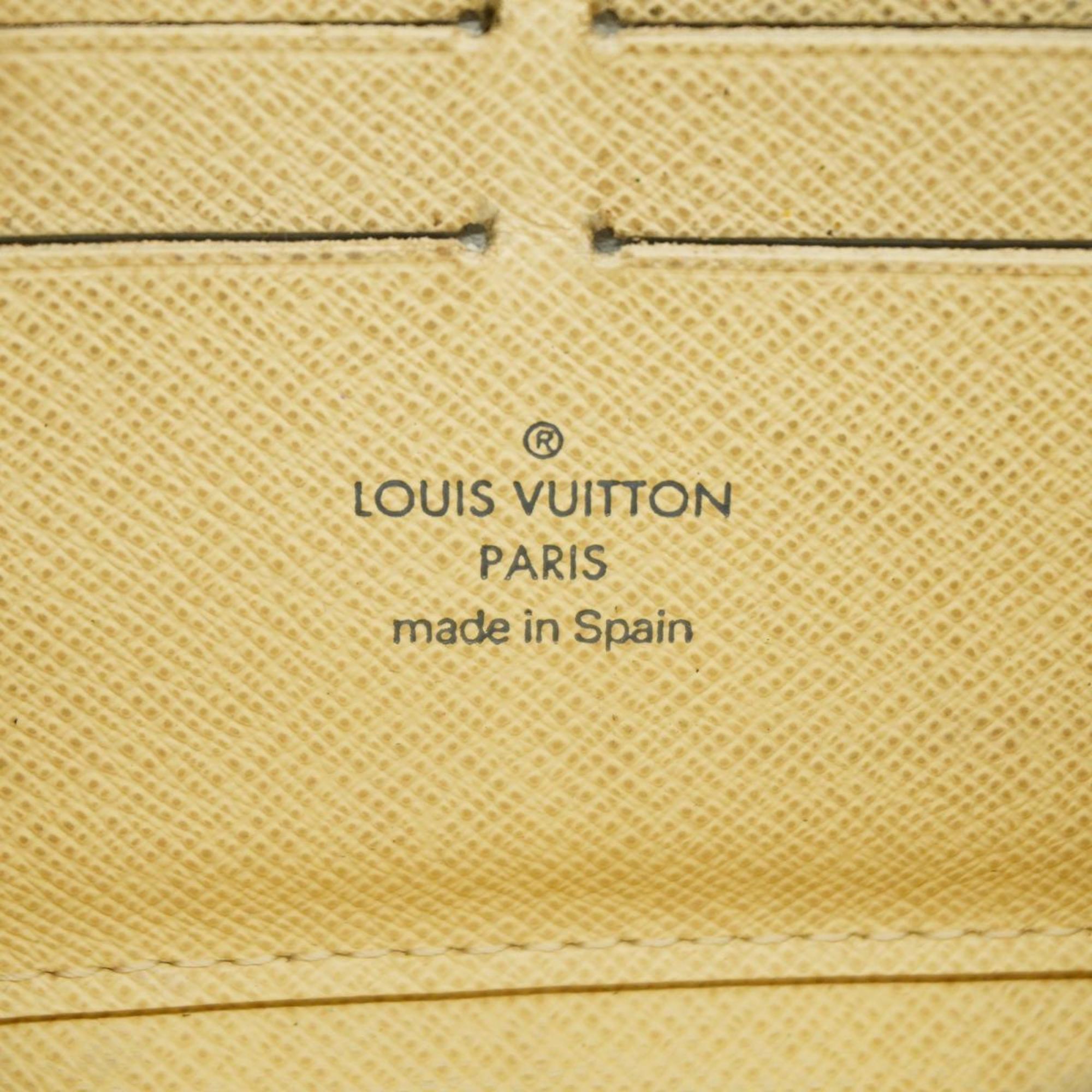 Louis Vuitton Long Wallet Damier Azur Zippy N60019 White Women's