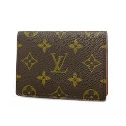 Louis Vuitton Business Card Holder/Card Case Monogram Porto 2 Cart Vertical M60533 Brown Men's Women's