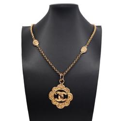 Chanel Necklace Coco Mark GP Plated Gold 95A Women's