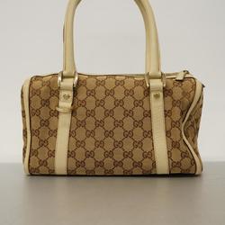 Gucci Handbag GG Canvas Abby 130942 Ivory Brown Champagne Women's