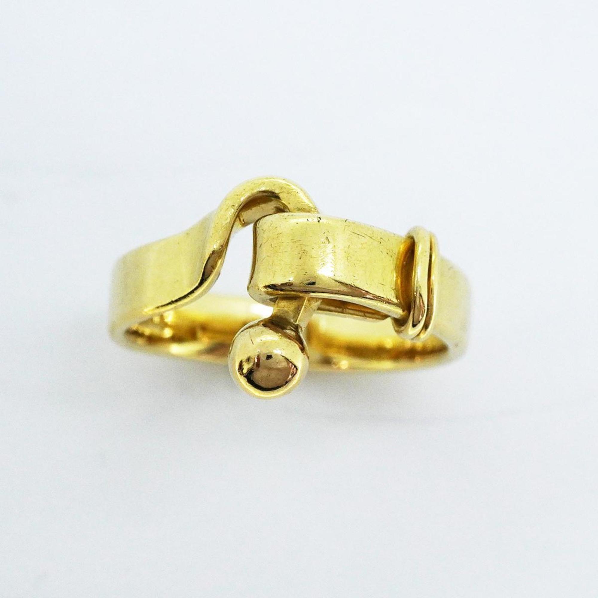 Tiffany Ring Hook & Eye K18YG Yellow Gold Women's