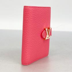 Louis Vuitton Wallet Taurillon LV Vertical CP M82461 Pink Women's