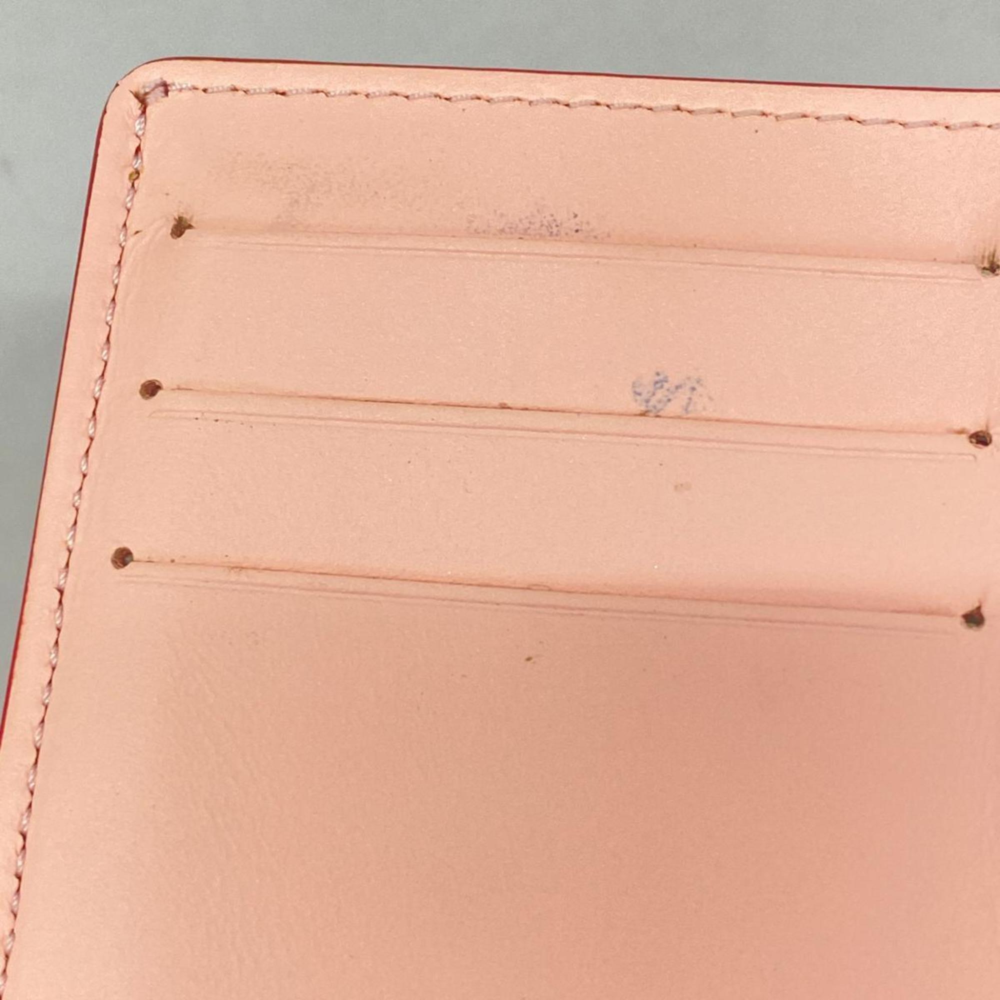 Louis Vuitton Wallet Taurillon LV Vertical CP M82461 Pink Women's