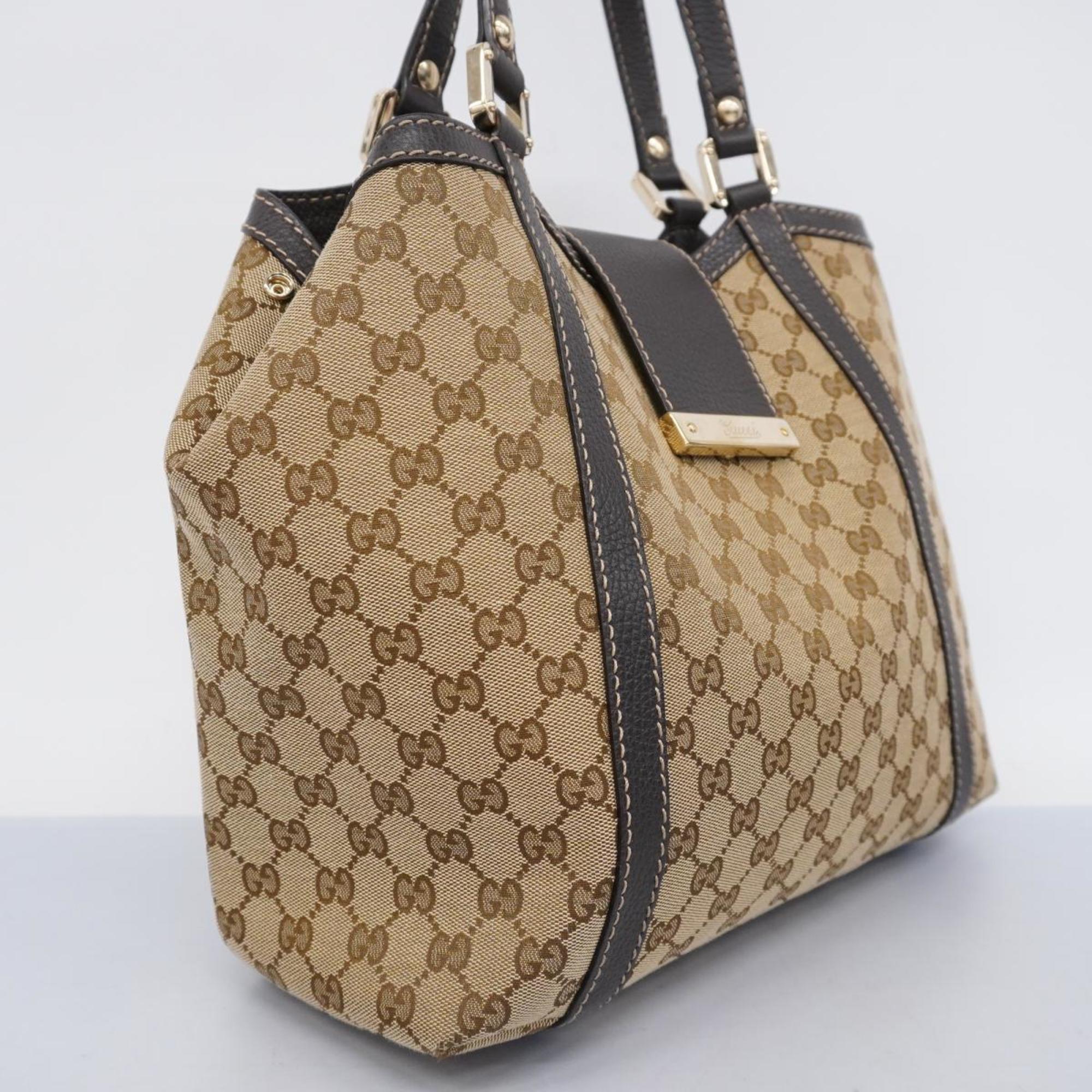 Gucci Tote Bag GG Canvas 364835 Brown Champagne Women's