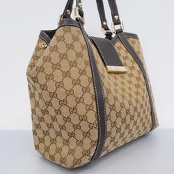 Gucci Tote Bag GG Canvas 364835 Brown Champagne Women's