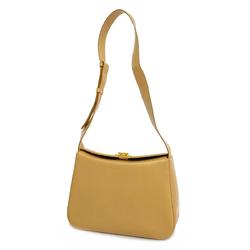 Salvatore Ferragamo Shoulder Bag Gancini Leather Beige Women's