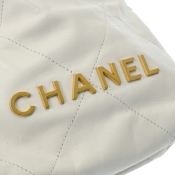 CHANEL Chanel 22 Chain Shoulder White AS3980 Women's Shiny Calfskin Bag