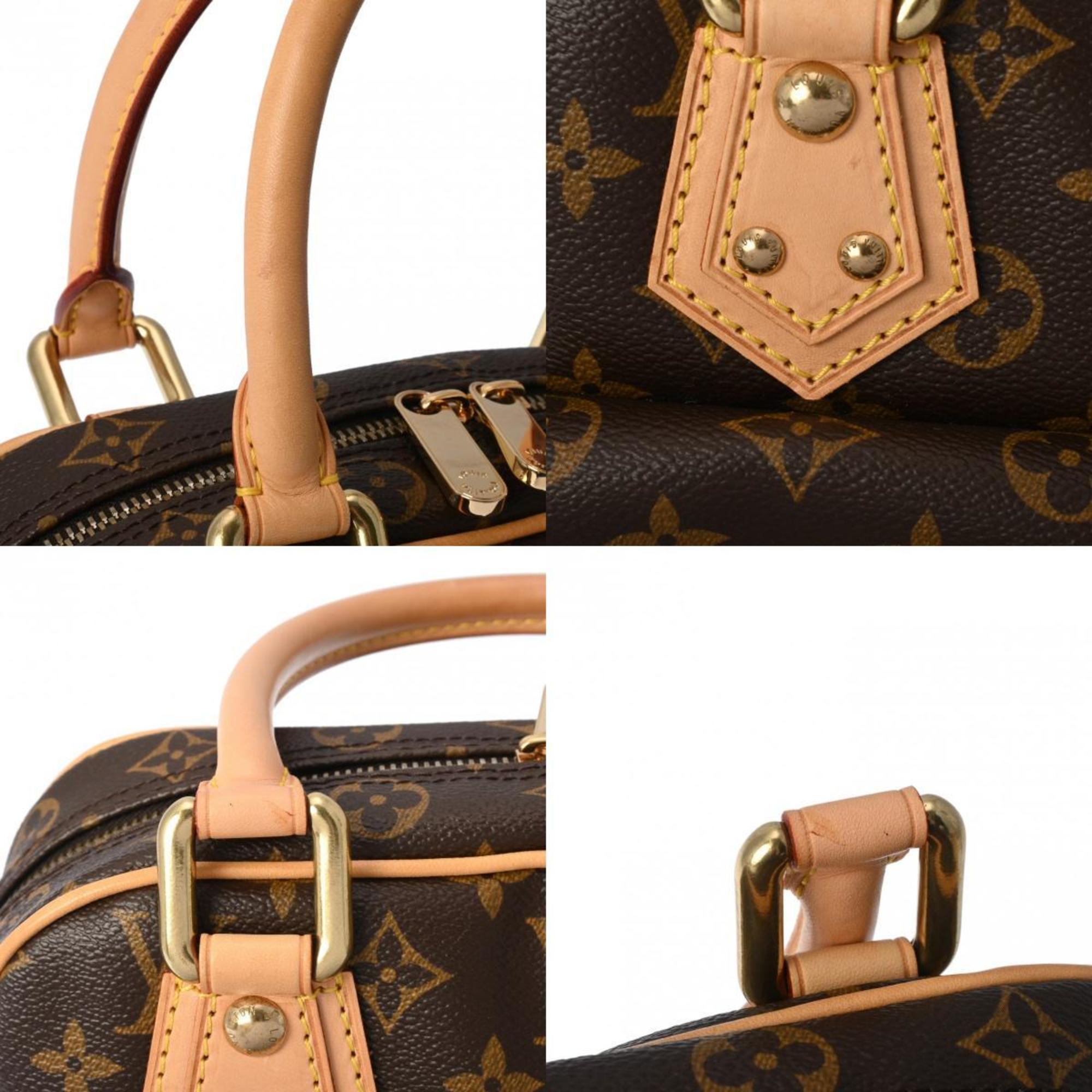 LOUIS VUITTON Louis Vuitton Monogram Manhattan PM Brown M40026 Women's Canvas Handbag