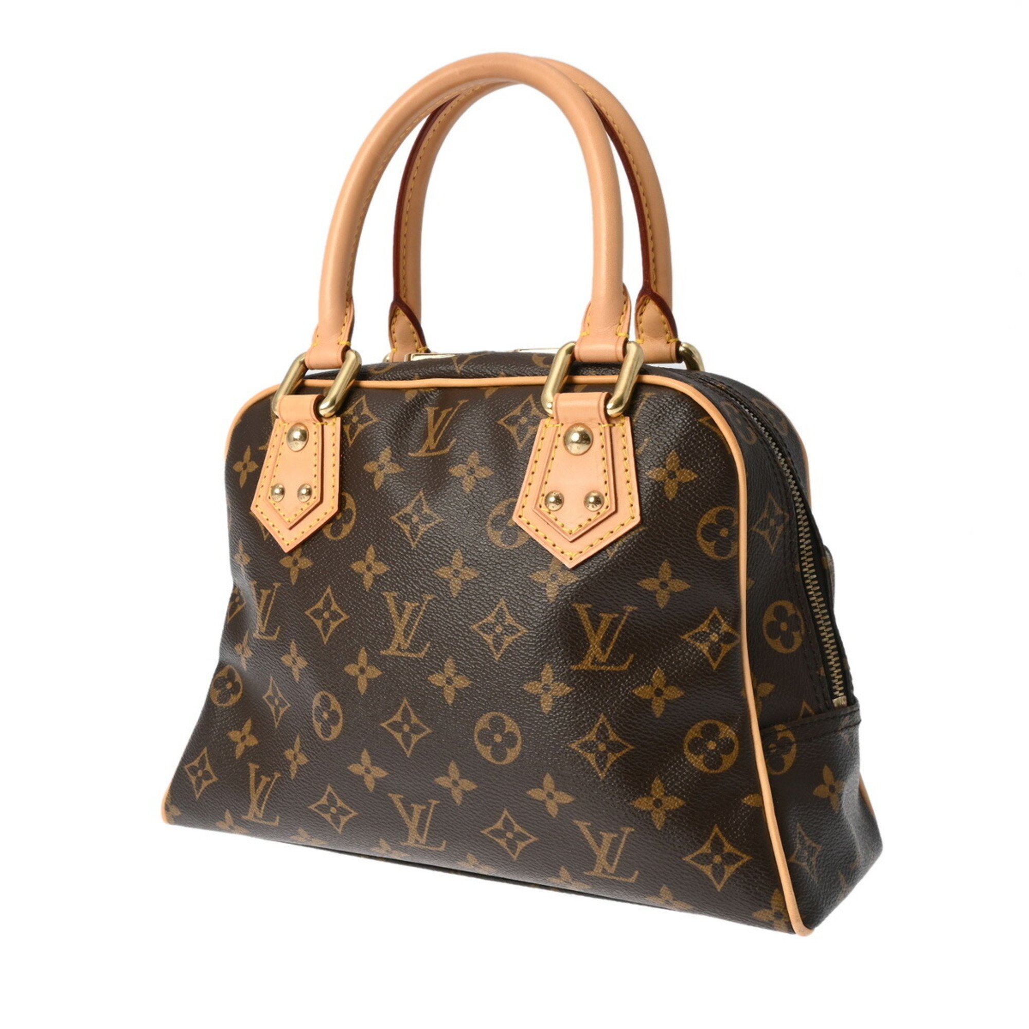 LOUIS VUITTON Louis Vuitton Monogram Manhattan PM Brown M40026 Women's Canvas Handbag