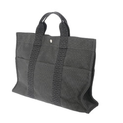 HERMES Hermes Air Line MM Grey Unisex Canvas Tote Bag