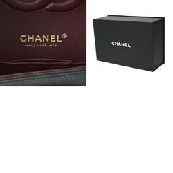 CHANEL Chanel Matelasse Chain Shoulder Double Flap 25cm Black Women's Caviar Skin Bag