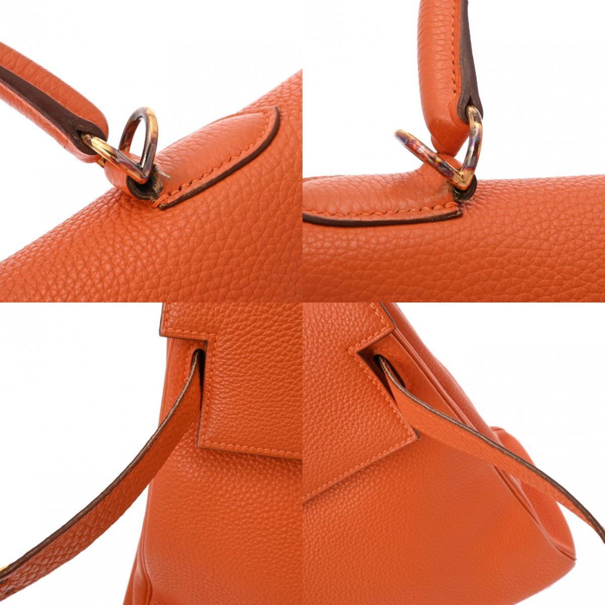 HERMES Kelly 35 Inner Stitching Orange G Stamp (around 2003) Women's Togo Handbag