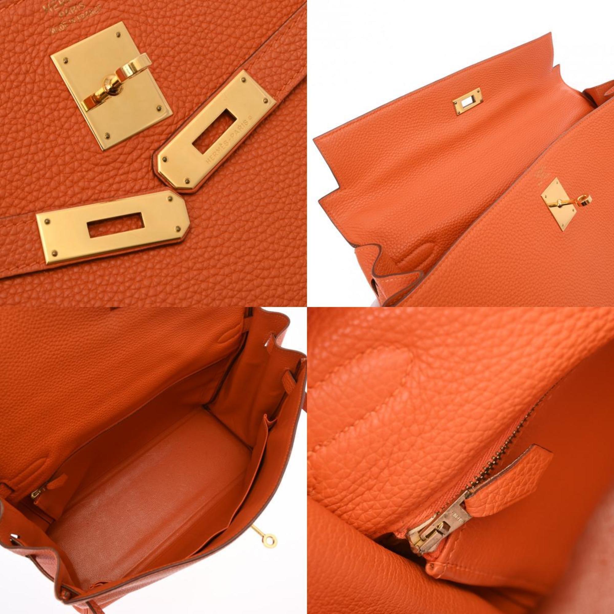 HERMES Kelly 35 Inner Stitching Orange G Stamp (around 2003) Women's Togo Handbag