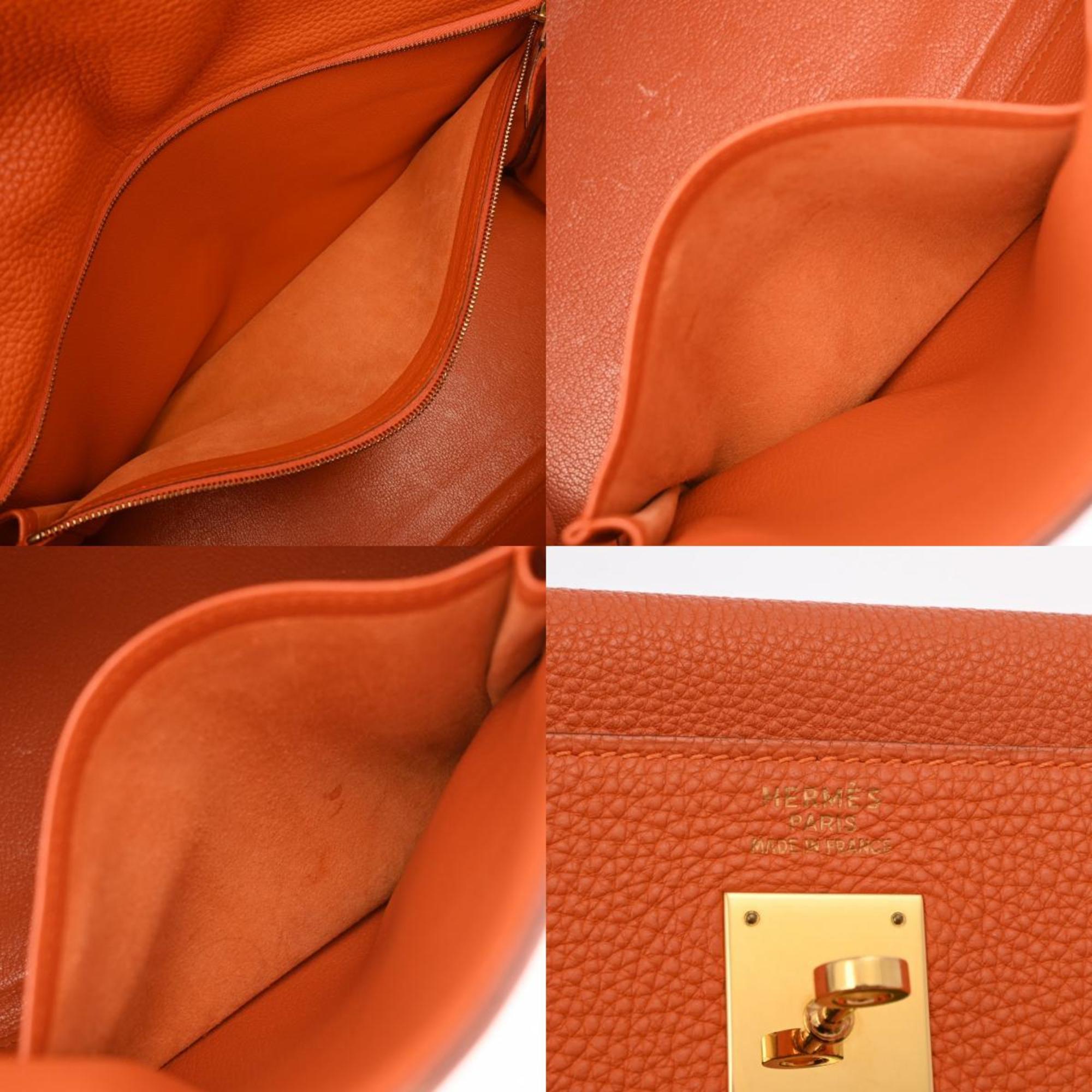 HERMES Kelly 35 Inner Stitching Orange G Stamp (around 2003) Women's Togo Handbag