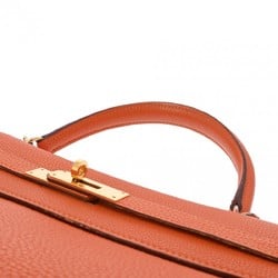 HERMES Kelly 35 Inner Stitching Orange G Stamp (around 2003) Women's Togo Handbag