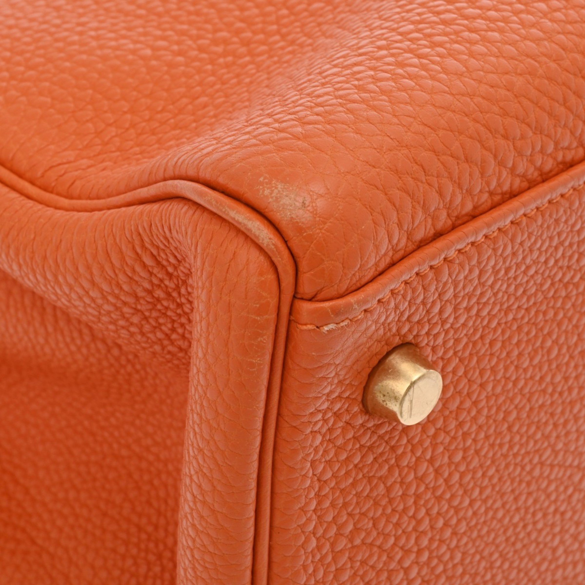 HERMES Kelly 35 Inner Stitching Orange G Stamp (around 2003) Women's Togo Handbag