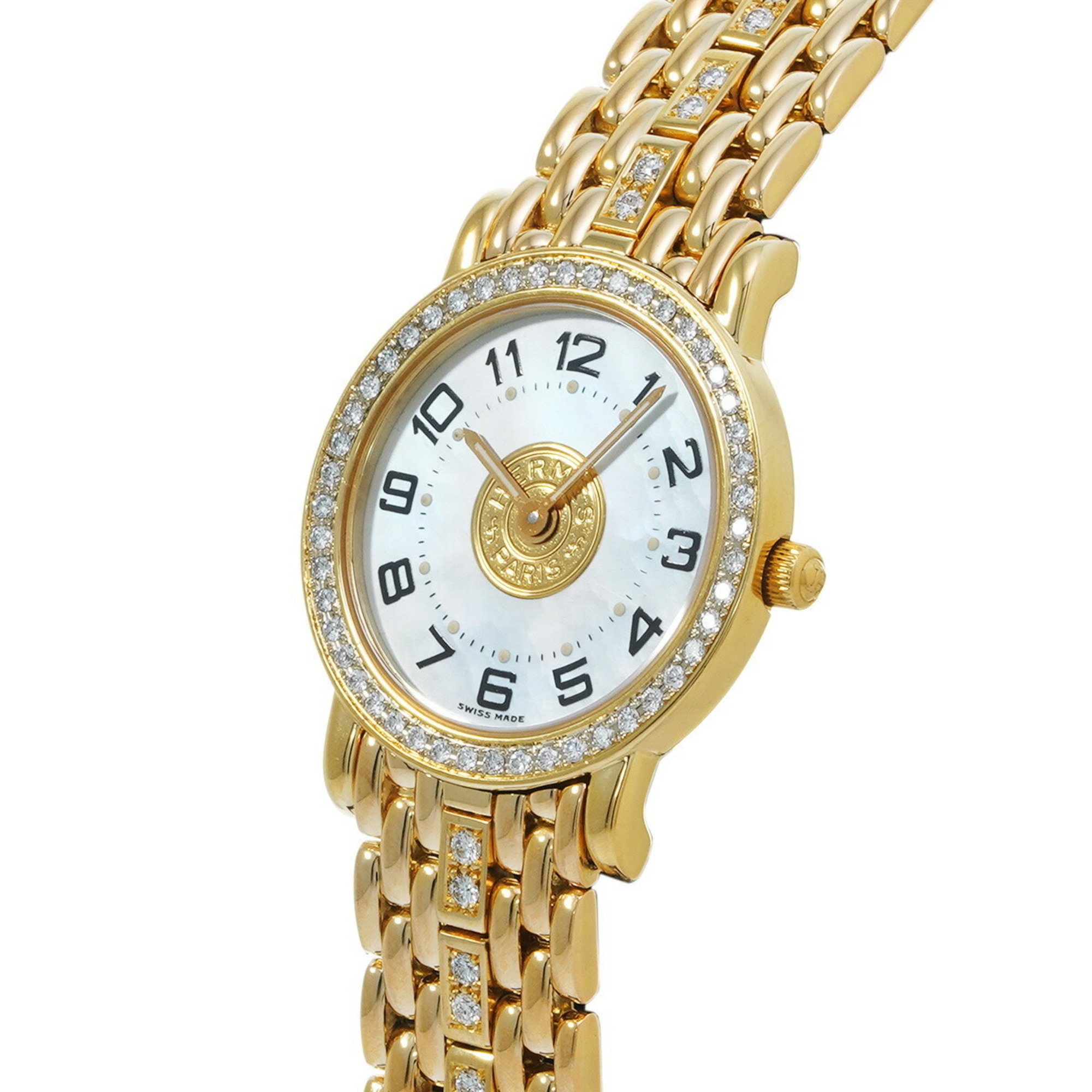 HERMES Serie Diamond Bezel 58.4g SE1.286 Women's Watch Quartz